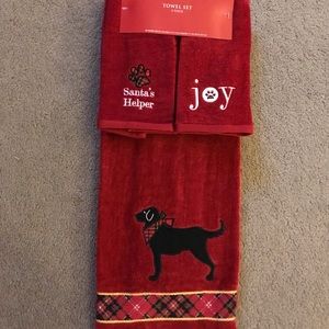 Towel set with black lab